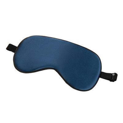16MM Mulberry Silk Sleep Eye Mask Blindfold with Elastic Strap/Headband, Soft Eye Cover Eyeshade for Night Sleeping, Travel (E# Navy)