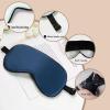 16MM Mulberry Silk Sleep Eye Mask Blindfold with Elastic Strap/Headband, Soft Eye Cover Eyeshade for Night Sleeping, Travel (E# Navy) view 3