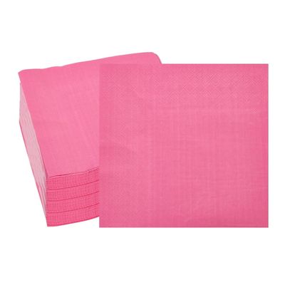 Ottin Hot Pink Paper Dinner Napkins 6.5'', 3-Ply, 100Ct