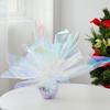 GSHLLO 100 Pcs Iridescent Wrapping Paper Cellophane Gift Wrap Sheets Rainbow Wrap Film Candy Wrap Paper Sheets Holographic Box Wraps for Party Red view 4