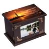 ZISAMURE Cremation Memorial Urns for Human Ashes Adult Male Female, Custom Personalized Wooden Urns Box and Casket for Ashes Men Women, Large Burial Funeral Urns with Photo Frame (Lighthouse) view 1