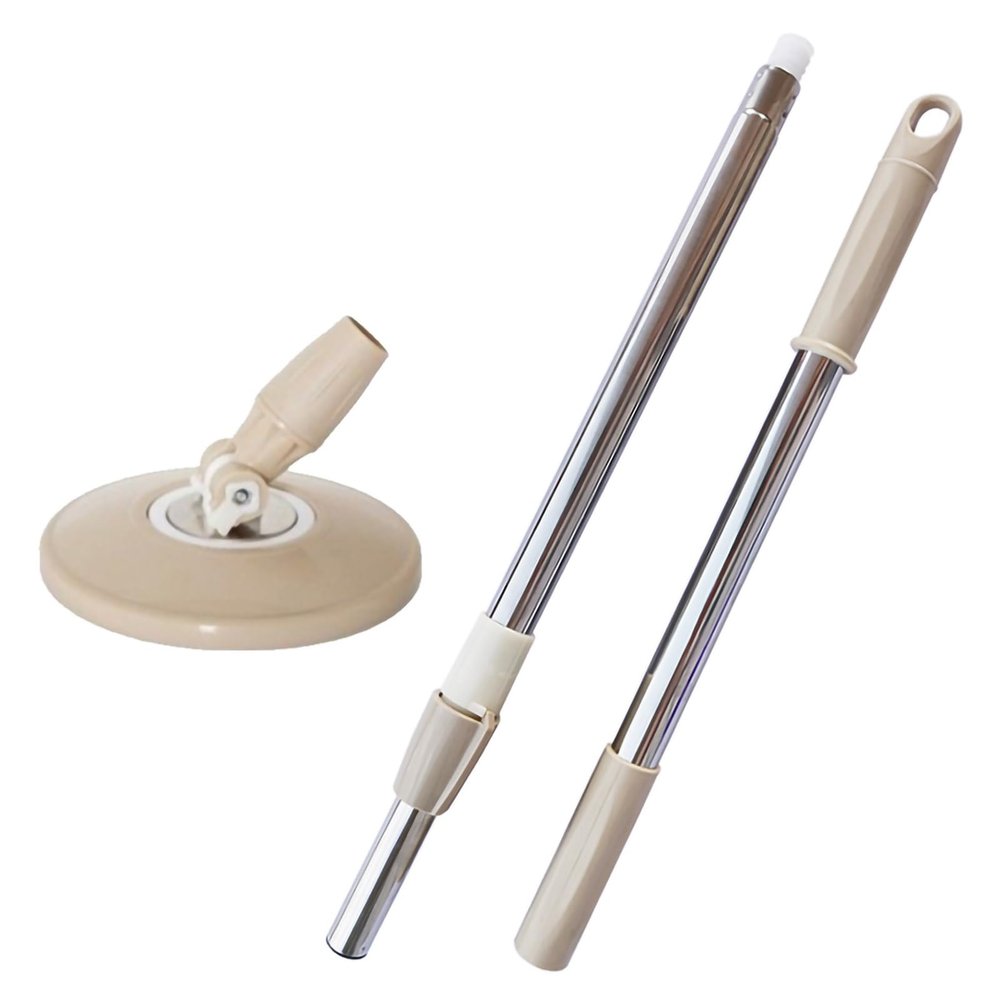 Midremer Spin Mop Pole Handle Replacement, Home Floor 360 Degrees Rotating Telescopic Replacement Handle Cleaning Tool Accessories Enhanced Thickened Version for Cleaning Home Bedroom Office (Khaki)