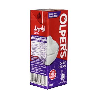 Olpers Dairy Cream 200ml (Pack of 1)  Heavy Whipping Cream for Cake Frosting & Desserts  All-Purpose Cooking Cream for Coffee, Tea & Pasta Sauces  6.76 oz Shelf-Stable Fresh Milk Cream
