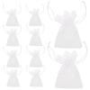 SEWACC 10pcs White Lace Drawstring Jewelry Storage Bags Elegant Organza Pouches for Wedding Parties and for Candy Chocolates and Jewelry view 1