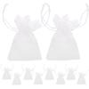 SEWACC 10pcs White Lace Drawstring Jewelry Storage Bags Elegant Organza Pouches for Wedding Parties and for Candy Chocolates and Jewelry view 2