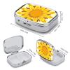 Pill Box 2 Compartment Medicine Pill Case Sunflower Beauty Portable Pill Box for Pocket Or Purse Pill Box Decorative Metal Medicine Vitamin Organizer Unique Gift view 2