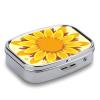 Pill Box 2 Compartment Medicine Pill Case Sunflower Beauty Portable Pill Box for Pocket Or Purse Pill Box Decorative Metal Medicine Vitamin Organizer Unique Gift view 3