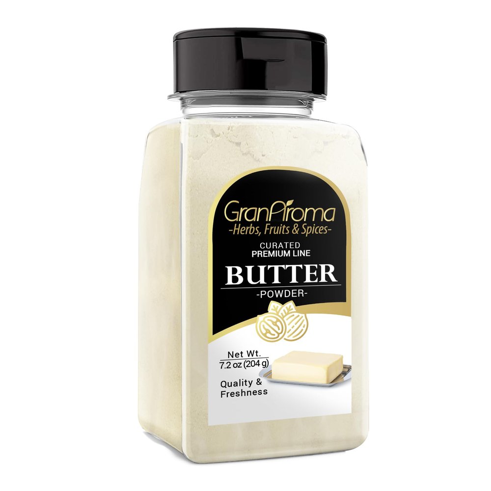 GranAroma Butter Powder, Chip & Popcorn Topping, Rich & Creamy, Versatile Flavoring (7.2 Ounce)