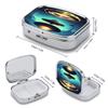 Pill Box 2 Compartment Medicine Pill Case Spacecraft Descend Portable Pill Box for Pocket Or Purse Pill Box Decorative Metal Medicine Vitamin Organizer Unique Gift view 2