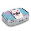 OURTEV Pill Box 2 Compartment Medicine Pill Case Cool Liama Portable Pill Box for Pocket Or Purse Pill Box Decorative Metal Medicine Vitamin Organizer Unique Gift, Style view 3