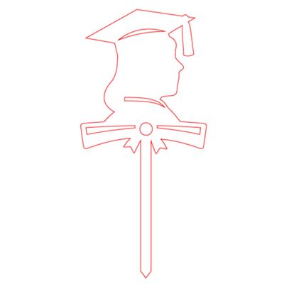 Female with Graduation Cap and Scroll Cake Toper! Graduation Cake Topper, Acrylic Celebrational Cake Decor, Customizable Color and Design, Ideal for Graduation Parties (Clementine Matte)
