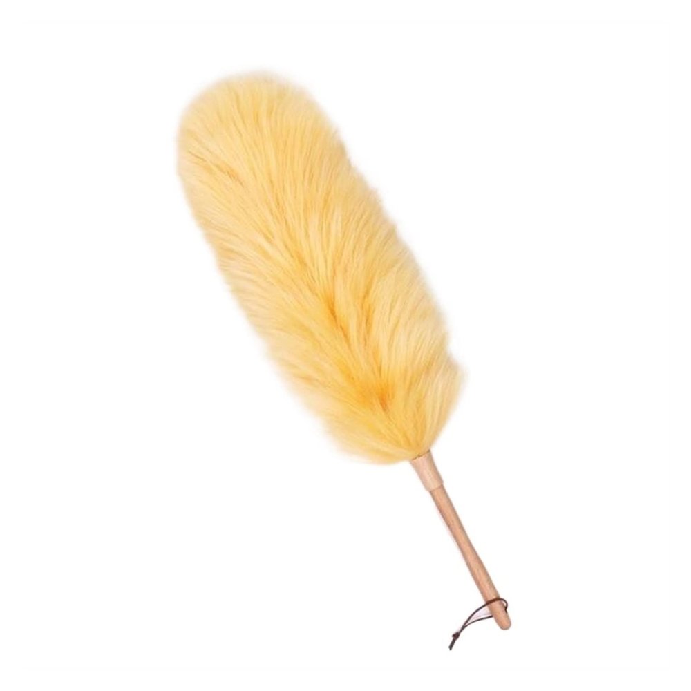 ECOLFE Cleaning Supplies, Set Feather Duster Dust-Sweeping Feather Duster Car Feather Duster Dust-Sweeping Household Car Handle Dusters(Color:Golden Camel+Large)