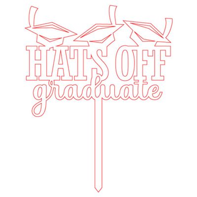 Graduation Caps and Hats Off Graduate Cake Toper! Graduation Cake Topper, Acrylic Celebrational Cake Decor, Customizable Color and Design, Ideal for Graduation Parties (Hyacinth Gloss)