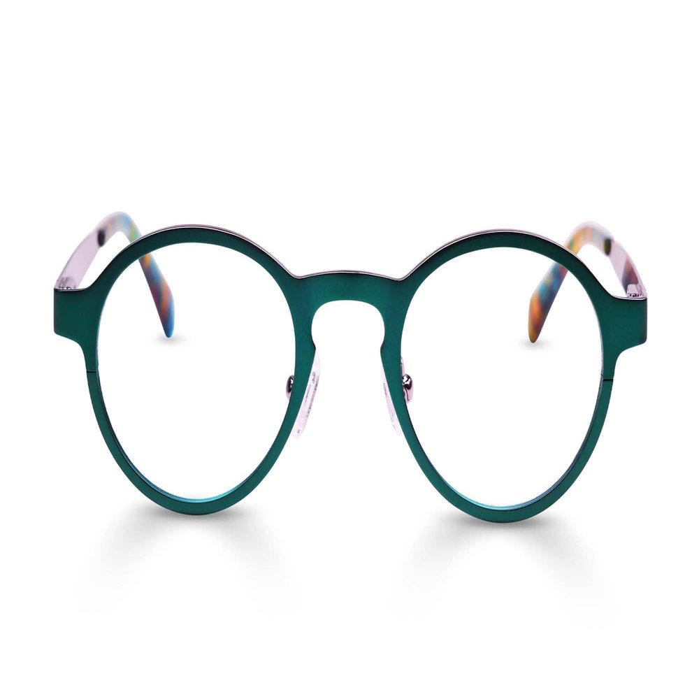 eyebobs - Hard Wear | Premium Reading Glasses for Men and Women | Round Frame for Narrow Faces, Satin Pine Green Metal, 1.75