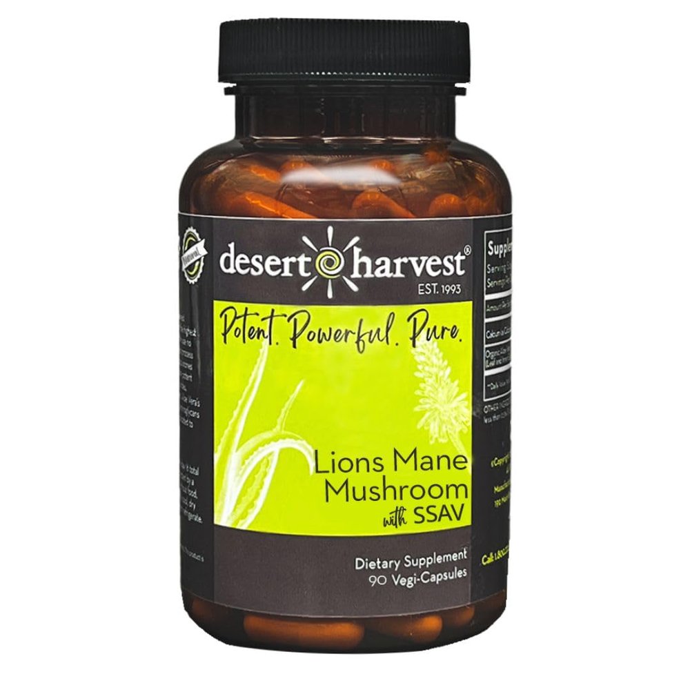 Desert Harvest Lions Mane Mushroom Supplement - Cognitive Support - 90 Capsules