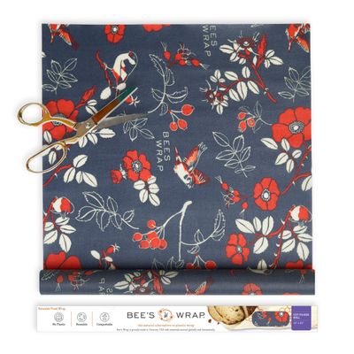 Bee's Wrap Beeswax Wraps for Food - Cut to Size 14x52" Beeswax Wrap Roll - Made in USA Reusable Natural Food Wrap - Botanical