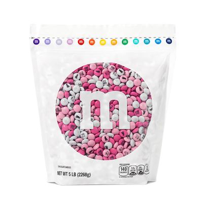 M&M'S World It's A Girl Milk Chocolate Candy 5lb Bag with Pink and White M&M'S for Baby Girl Showers Gender Reveal Parties and Baby Celebration Favors