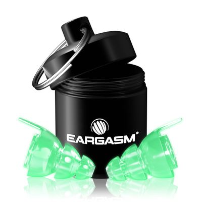 Eargasm Afterglow High Fidelity Earplugs - Reusable Glow-in-The-Dark Noise Reduction Hearing Protection Ear-Plugs with Carrying Case for Concerts, Festivals, Raves, Musicians, Live Music, Sports