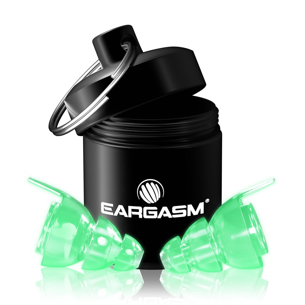 Eargasm Afterglow High Fidelity Earplugs - Reusable Glow-in-The-Dark Noise Reduction Hearing Protection Ear-Plugs with Carrying Case for Concerts, Festivals, Raves, Musicians, Live Music, Sports