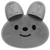 CAKEEYUM Foot Scrubber Mat with Non-Slip Suction Cups, Silicone Foot Scrubber in Shower, Hands-Free Foot Cleaner for Shower, Cute Rabbit Shape Foot Washer, Grey view 1