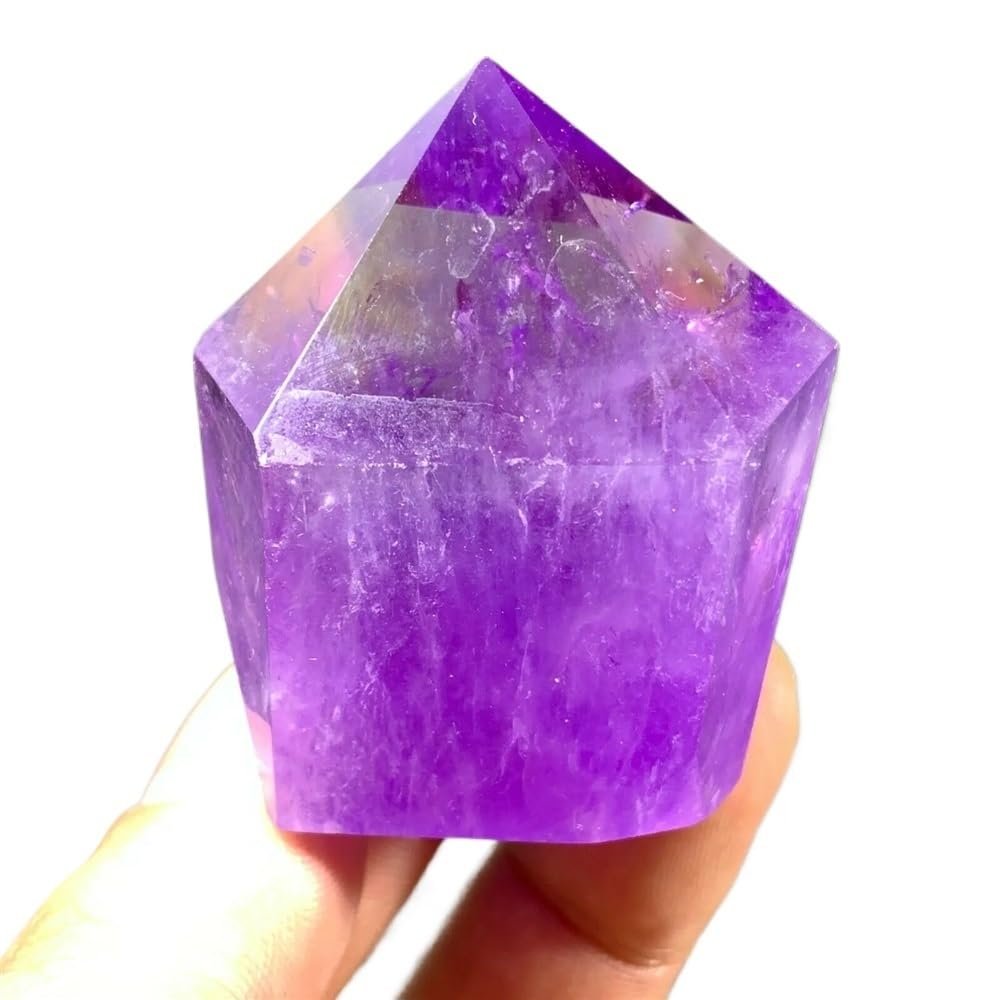 AtkitS Meditation Natural Amethyst Quartz Obelisk Crystal Wand Point Specimen (Size : 1pcs)