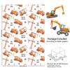 Construction Wrapping Paper, 6 Sheet Excavator Tractor Dump Truck Bulldozer Mixers Dumper Vehicles Pattern Road Under Construction Wrapping Paper for Kids Boys Men Birthday - Folded Flat 28x20 Inches view 2
