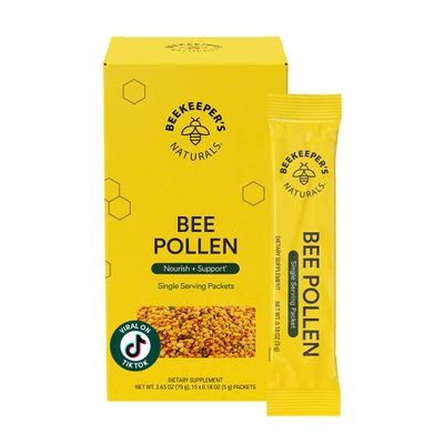 Beekeeper's Naturals 100% Raw Bee Pollen Stick Packs, Amino Acids, 15ct