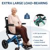 20LBS Wheelchairs for Adults, Lightweight Foldable Transport Wheelchair with 10 Honeycomb Tires & Thickened Comfort Seat Cushion, Aviation Aluminum Frame Holds 220LBS for Seniors Travel & Daily Use view 3