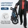 20LBS Wheelchairs for Adults, Lightweight Foldable Transport Wheelchair with 10 Honeycomb Tires & Thickened Comfort Seat Cushion, Aviation Aluminum Frame Holds 220LBS for Seniors Travel & Daily Use view 4