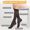 2 Pairs Sheer Compression Socks for Women - 15-20 mmHg Knee High Sheer Compression Stockings for Support Circulation Swelling Edema Work Office Travel, Black, Small view 3