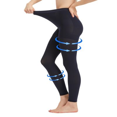 AMZAM Medical Compression Pantyhose for Women & Men, 15-20 mmHg Graduated Compression Leggings, Opaque Footless Waist High Compression Stockings for Edema, Varicose Veins, Post Surgery,Navy Blue L