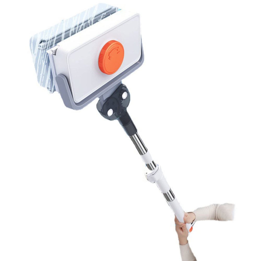 Magnetic Window Cleaner Home Double Sided Glass Cleaner Adjustable Magneticwith Rotation Wiper and Extension Pole for High-Rise Glazed Windows 5-35mm Gray (Orange)