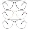 Classic Aviator Blue Light Glasses for Men and Women,Bifocal Reader Metal Frame Clear Lens Eyeglasses 1.75 view 1