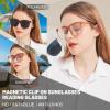 MARE AZZURO Fashion Reading Glasses 1.0 Women Men with Magnetic Clip on Sunglasses, Big Readers 1.00, Brown XL Reading Glasses 100 125 150 175 200 225 250 275 300 350 view 2