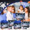 Outer Space Happy Birthday Gift Bag, Blue Gift Bag with Card Tissue Paper for Boys Astronaut Rocket Planet Party Favor Bag Space Wrapping Paper Solar System Party Decor for Boys Kids Birthday Party Supplies view 2