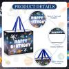 Outer Space Happy Birthday Gift Bag, Blue Gift Bag with Card Tissue Paper for Boys Astronaut Rocket Planet Party Favor Bag Space Wrapping Paper Solar System Party Decor for Boys Kids Birthday Party Supplies view 4