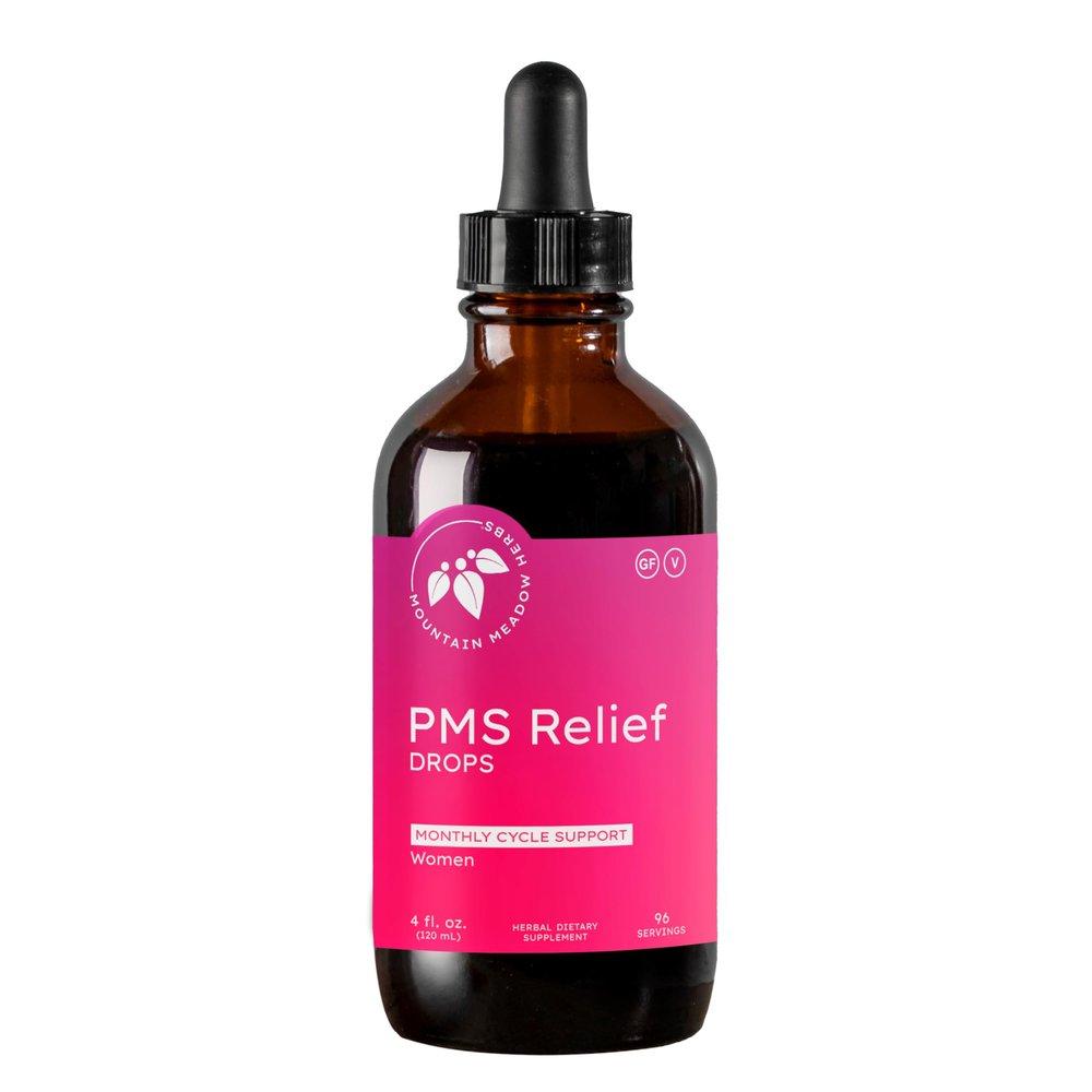 Mountain Meadow Herbs PMS Relief Drops | Liquid Herbal Supplement for Menstrual Period Discomfort | Hormonal Support for PMS Cramps, Mood Swings & Acne with Chaste Tree Berry (Vitex) & Wild Yam 2oz
