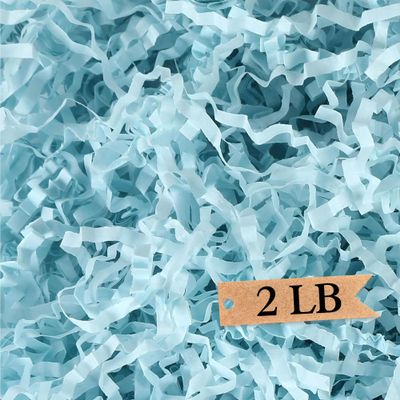 Art Secret Crinkle Cut Paper Shred Filler for Packing and Filling Gift Baskets - 2 LB (Blue)