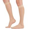 2 Pairs Sheer Compression Socks for Women - 15-20 mmHg Knee High Sheer Compression Stockings for Support Circulation Swelling Edema Work Office Travel, Beige, X-Large view 1