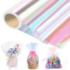 woric Iridescent Cellophane Wrap Roll, 82 Ft x 17 In, Clear Wrapping Paper view 1