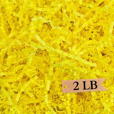 Art Secret Crinkle Cut Paper Shred Filler for Packing and Filling Gift Baskets - 2 LB (Yellow)