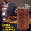 Cigar HumidorTravel Cigar Case, Portable Cigar humidorCrocodile Texture Leather, Holds 10-30 Cigars, Includes Humidifier and Humidification Strips Father's Day, Birthday, Christmas Men's Gifts view 2