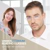 MARE AZZURO Lightweight Reading Glasses Men Women Stylish Durable Titanium Readers 1.0 1.25 1.5 1.75 2.0 2.5 2.75 3.0 3.5 4.0 5.0 6.0 (Gold 1.00) view 2