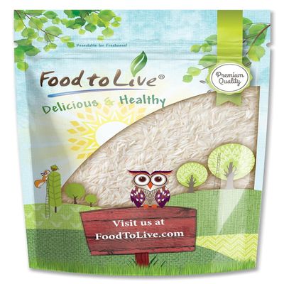 Food to Live Long Grain White Rice, 5 Pounds Raw, Vegan, Kosher. Easy to Cook. Stays Separate and Fluffy. Rich in Iron and Low in Fat. Great as Side Dish. Perfect for Stuffing, Pilafs, and Salads