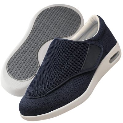 Mge Extra Extra Wide Shoes for Men Slip On Trainers Unisex Diabetic Shoes Adjustable Sneakers Plantar Fasciitis/Edema/Swollen Feet/Bunions Wide Women Breathable Sneaker(Blue,10)