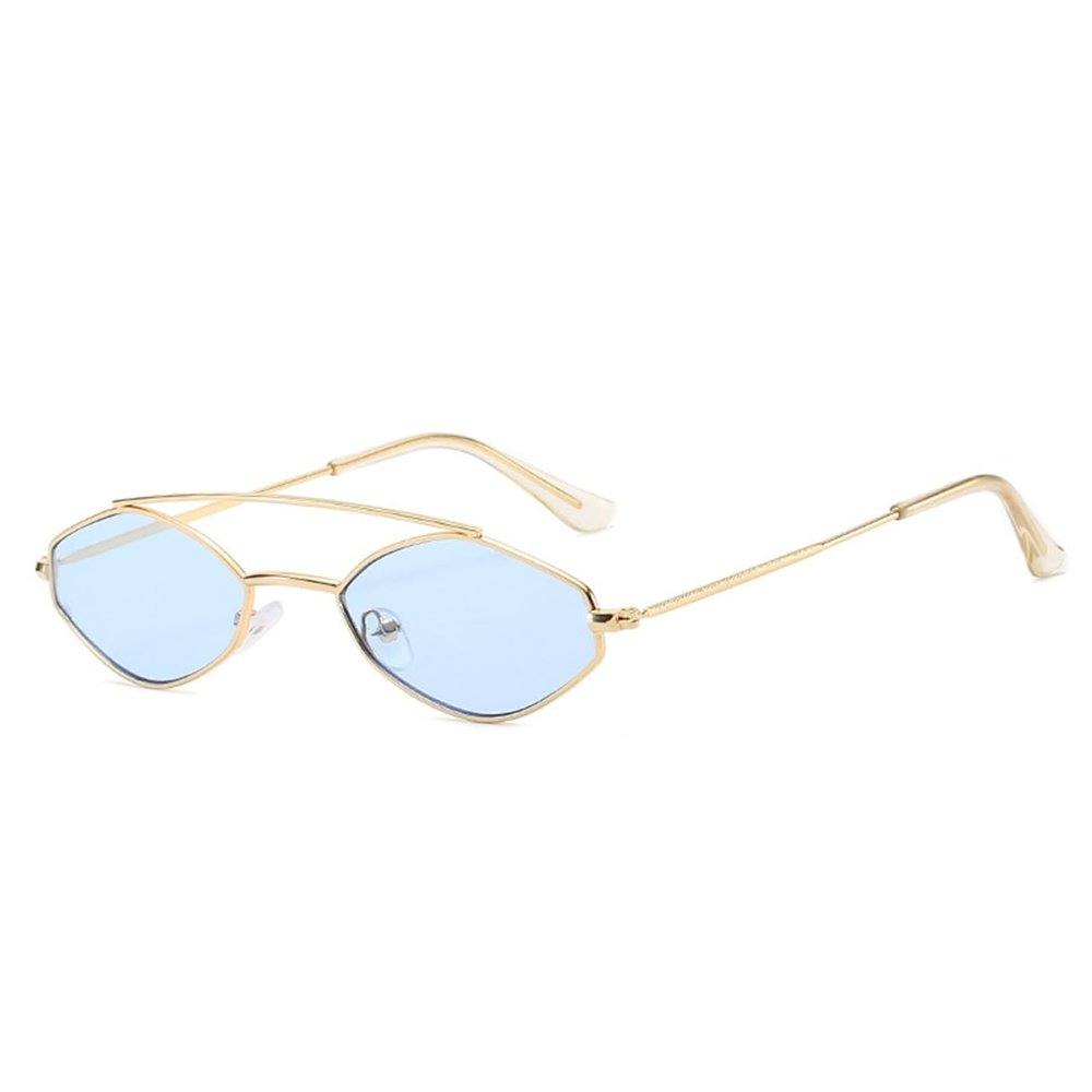 SightPerk Fashion Metal Double Beam Small Frame Tinted Lens Reading Glasses Outdoor Use Sun Reader (1 Blue, 1, x)
