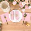 100 Pieces 2-Ply Cocktail Napkins Light Pink Napkins 5 x 5 Inch Disposable Scalloped Napkin for Party Dinner Birthday Wedding Baby Shower(Pink) view 3