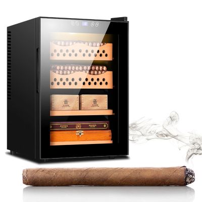 XARONF Thermostatic Electric Humidor, About 300 Counts Large Cigar Humidor, Cooling and Heating Temperature Control Cabinet Cigar Fridge