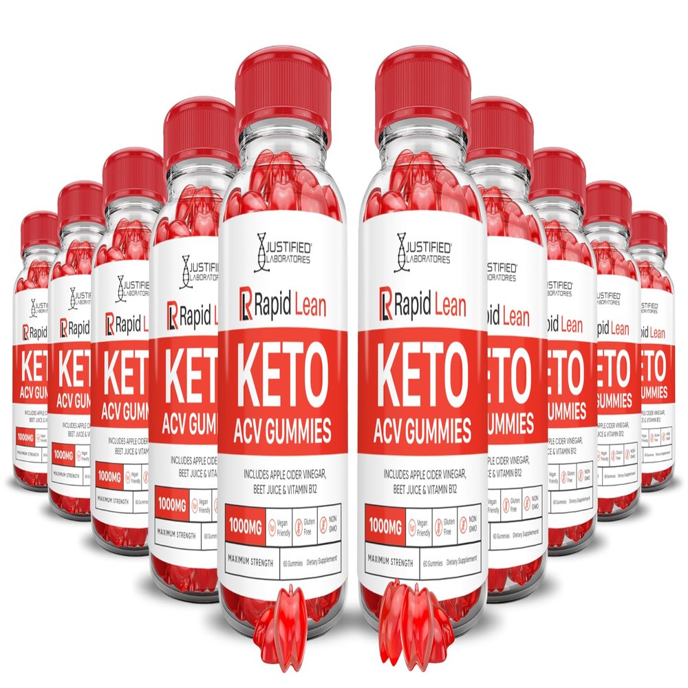 (10 Pack) Rapid Lean ACV Gummies Advanced Formula 1000MG Rapid Lean Gummies Apple Cider Vinegar Formulated with Pomegranate Beet Juice Powder B12 Vegan Non GMO 600 Gummys
