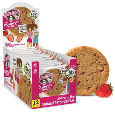 Lenny & Larry's Complete Protein Cookie, [Strawberry Shortcake], Chewy Soft Baked, 16g Plant Protein, Vegan, Non-GMO, High Fiber, [4 Ounce] Cookie (Pack of 12)